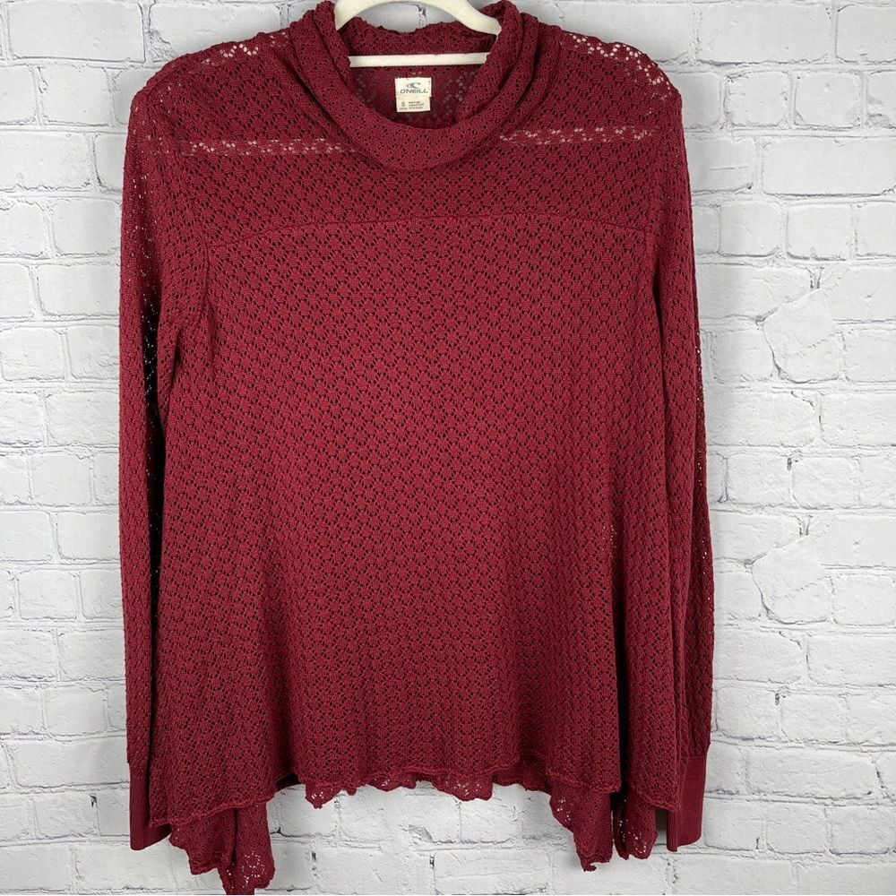 O'NEIL wine Clemens pullover knit sweater, size S